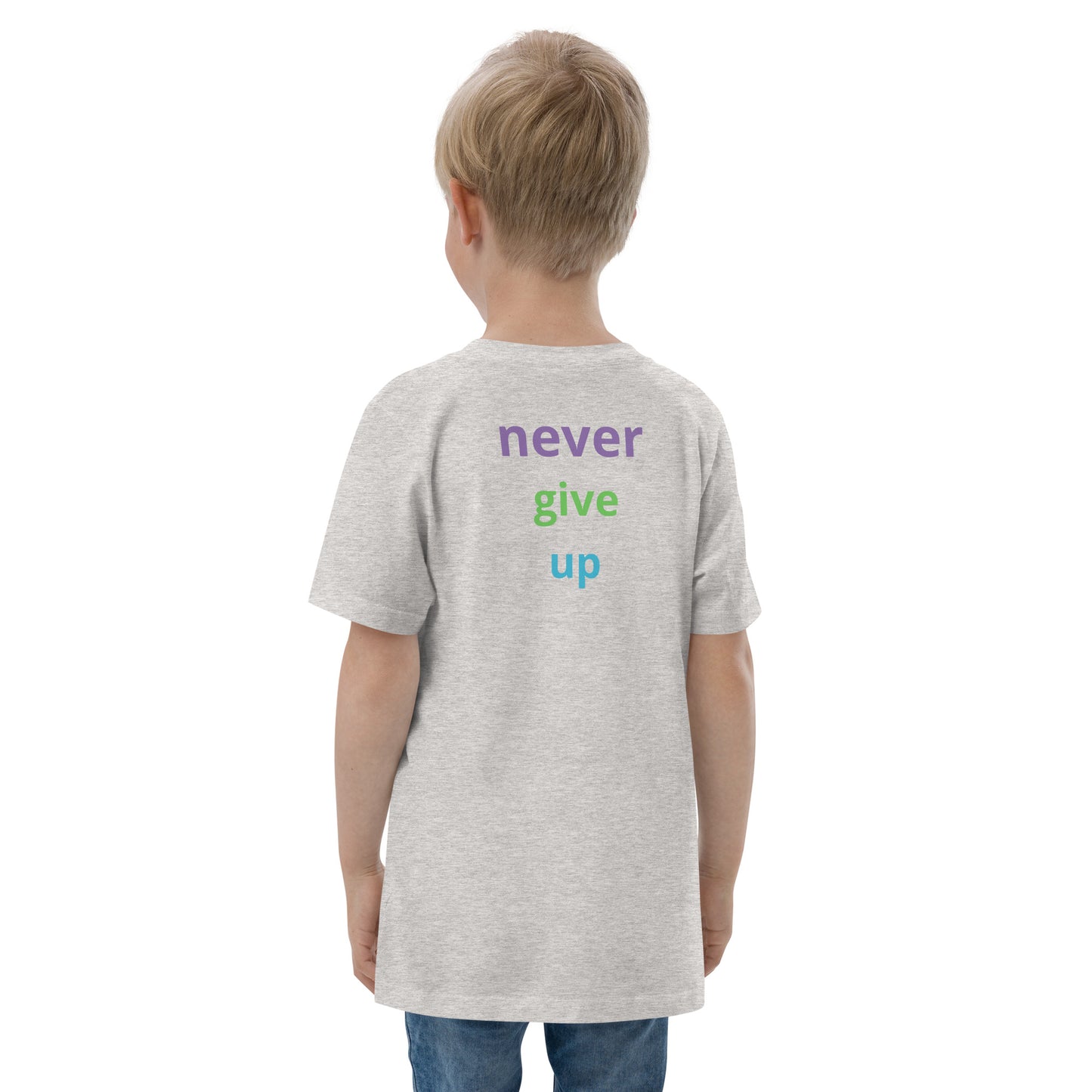 Never give up youth t-shirt