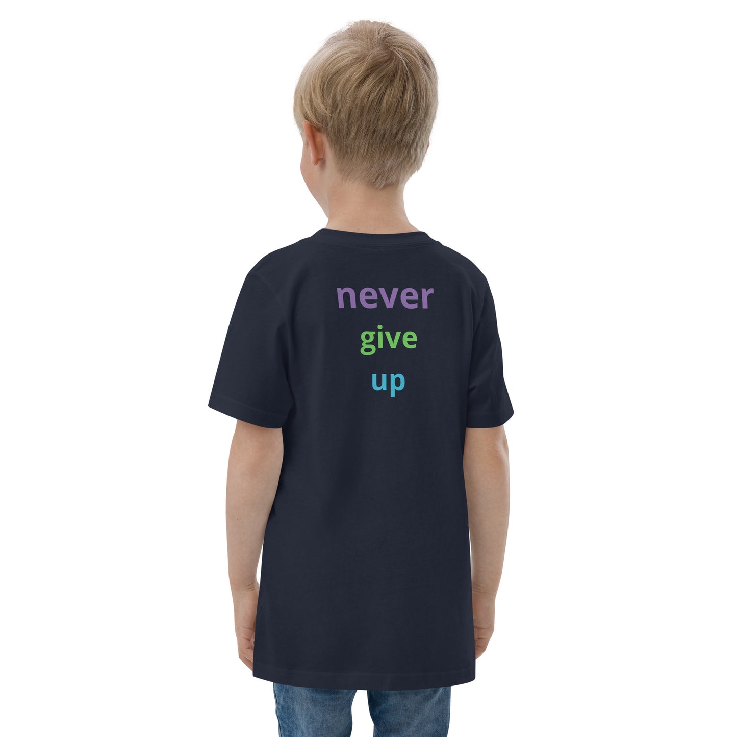 Never give up youth t-shirt