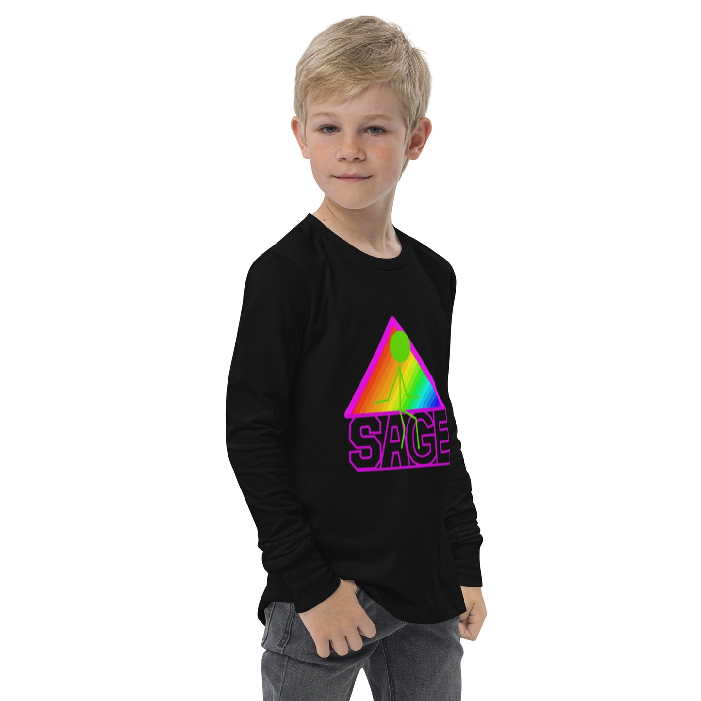 Youth long sleeve sage tee