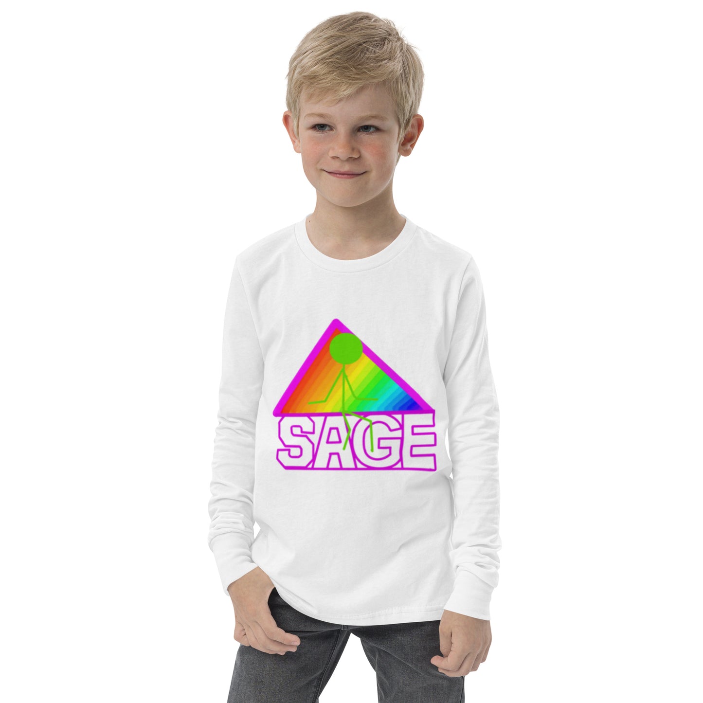 Youth long sleeve sage tee